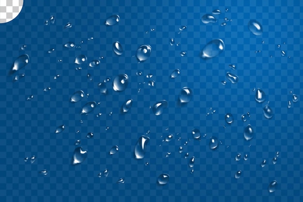 PSD water drops on transparent background