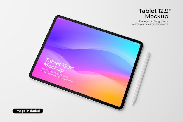 PSD tablet pro-mockup in eenvoudige stijl