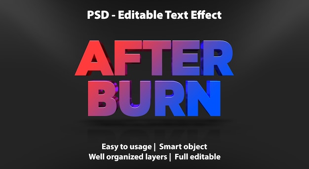 PSD text effect after burn template