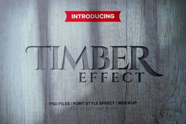 PSD timber text effect
