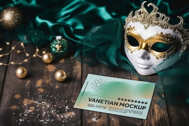 PSD venetian carnival mask mockup