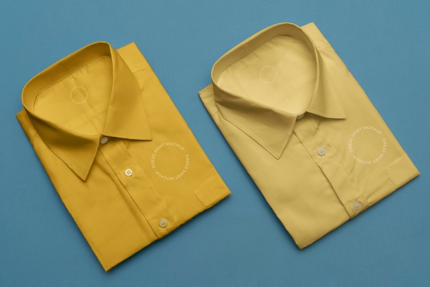 View of formal dress shirts mock-up