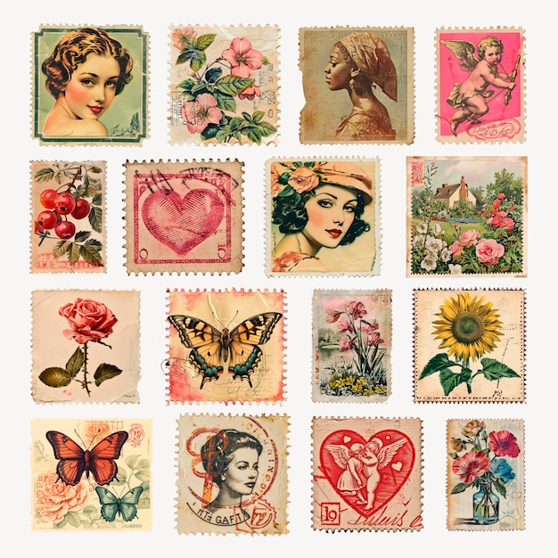 PSD Коллекция старинных почтовых марок