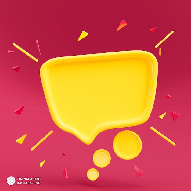 PSD gratuit bulle jaune sur la couleur de l'illustration 3d de fond de l'année 2023