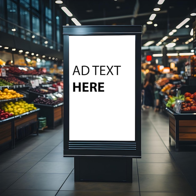 PSD gratuit Écran numérique de modèle de cadre d'affiche psd pour supermarché