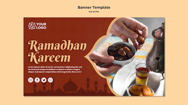 PSD gratuit modèle de bannière pour ramadhan kareem