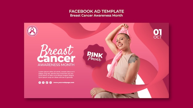 PSD gratuit modèle facebook du mois de sensibilisation au cancer du sein