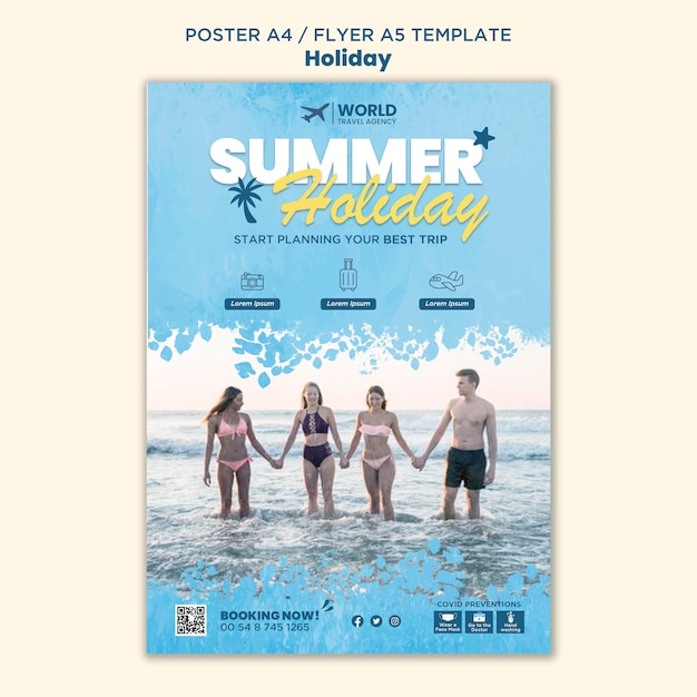 PSD gratuit modèle de flyer de vacances
