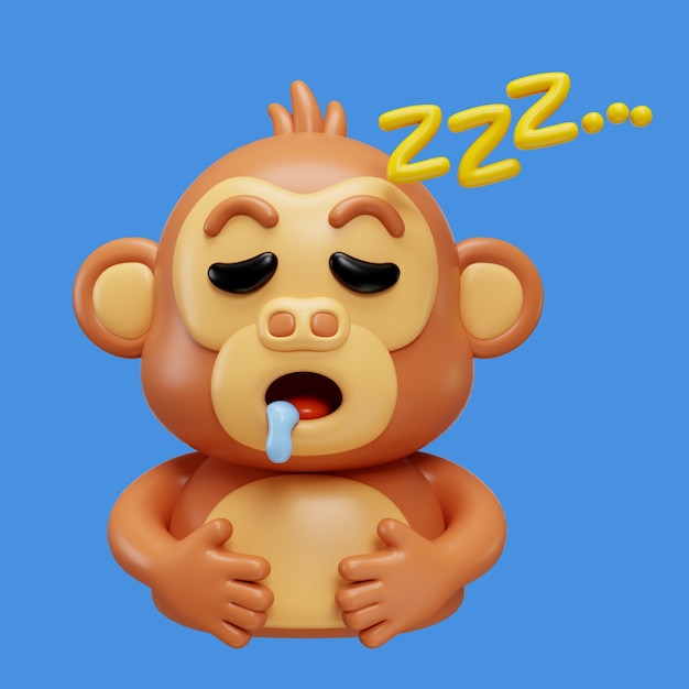 PSD gratuit le rendu 3d de l'emoji du singe