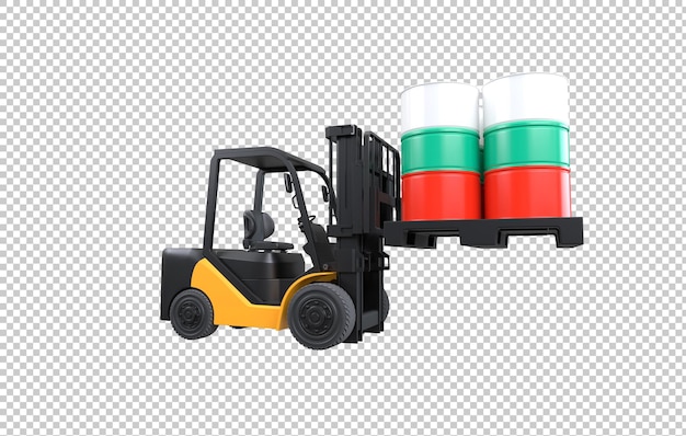 PSD gratuit réservoir de carburant de levage de chariot à fourche avec drapeau de bulgarie sur fond transparent