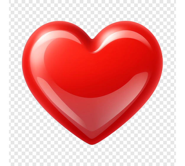 PSD grátis um coração vermelho isolado em fundo transparente