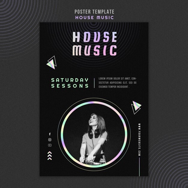 Cartaz modelo de música house