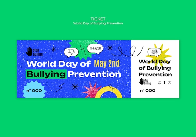 PSD grátis desenho de modelo do dia mundial da prevenção do bullying