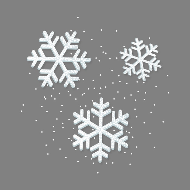 PSD grátis elementos de flocos de neve isolados