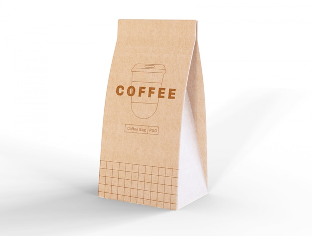 PSD grátis maquete de saco de café de papel