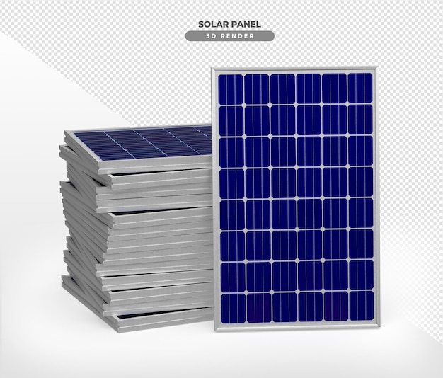 PSD grátis placas de energia solar em renderização 3d realista