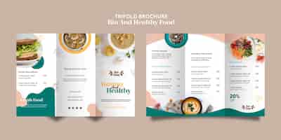Gratis PSD brochuremalplaatje met gezond voedsel