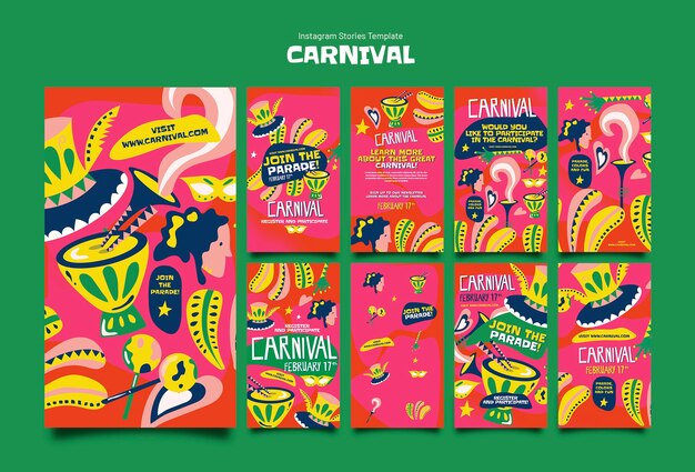 Gratis PSD carnavalsviering instagram verhalen