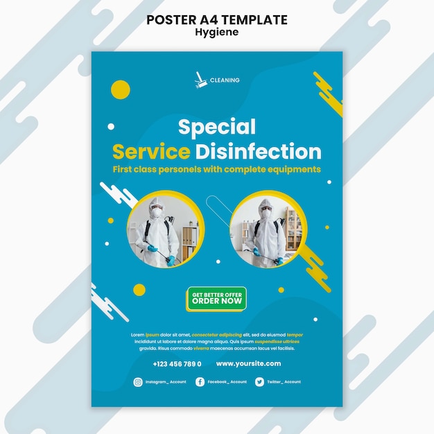 PSD gratuito diseño de plantilla de cartel de higiene