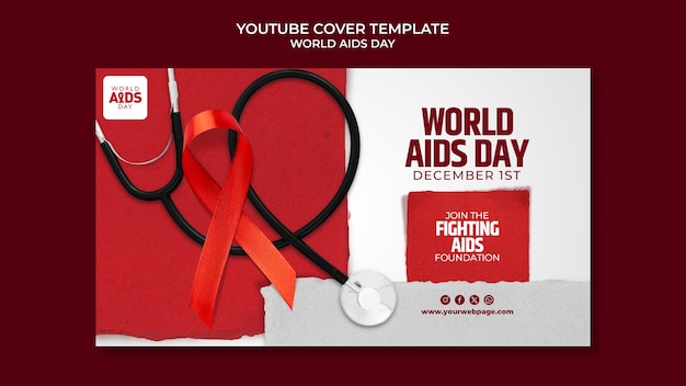 PSD gratuito diseño de plantilla del día mundial del sida.