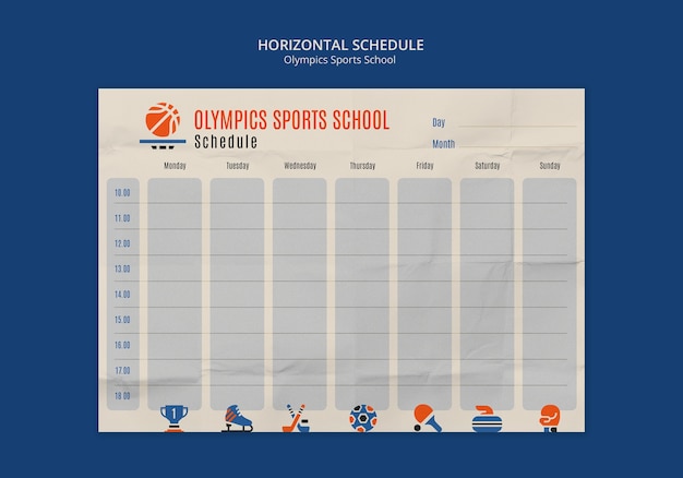 PSD gratuito diseño de plantillas de escuelas deportivas olímpicas