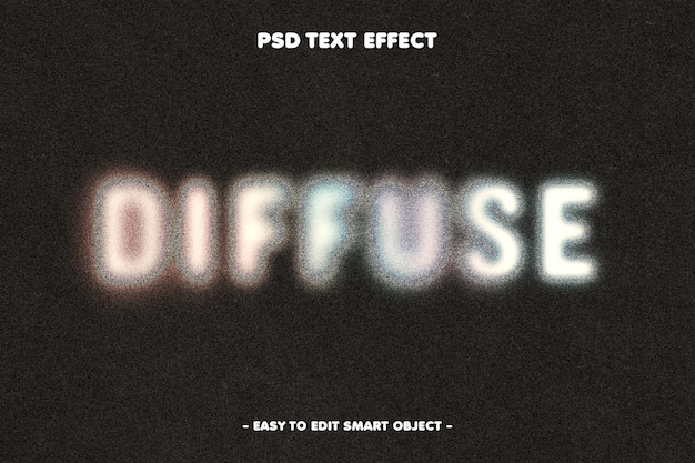 PSD gratuito efecto de texto retro granulado difuso