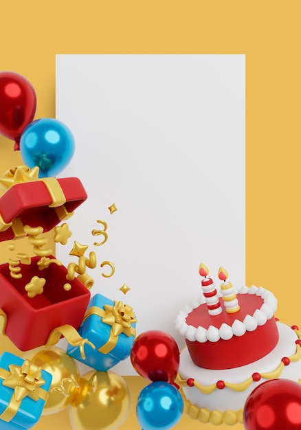 PSD gratuito estandarte en blanco de ventas verticales de cumpleaños