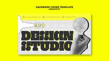 Gratis PSD flat design creativiteit concept facebook cover