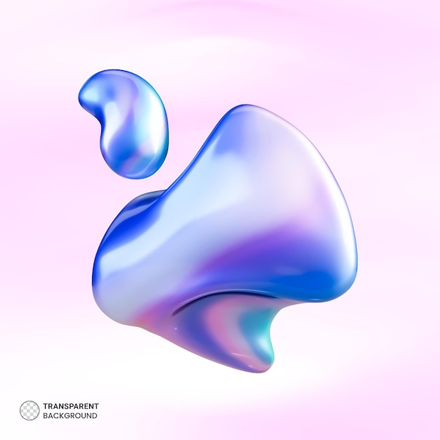 PSD gratuito ilustración de forma de fluido holográfico 3d