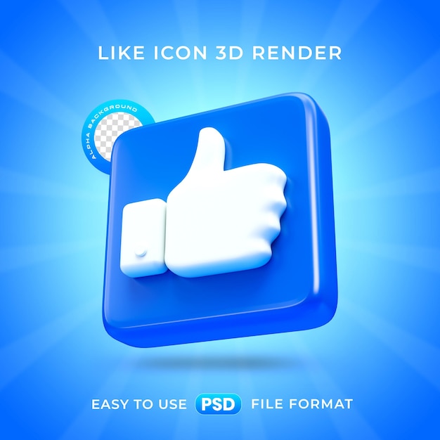 PSD gratuito ilustración de renderización 3d aislada con icono de reacción similar