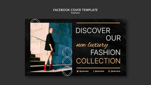 PSD gratuito portada de facebook de tendencias de moda de diseño plano