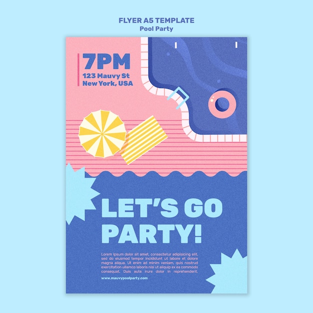 PSD gratuito plantilla de diseño de cartel de fiesta en la piscina