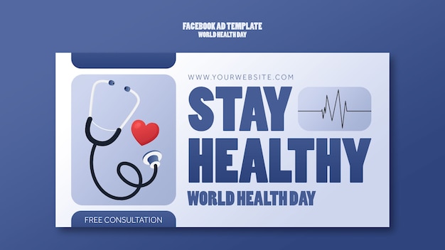 PSD gratuito plantilla de facebook de celebración del día mundial de la salud