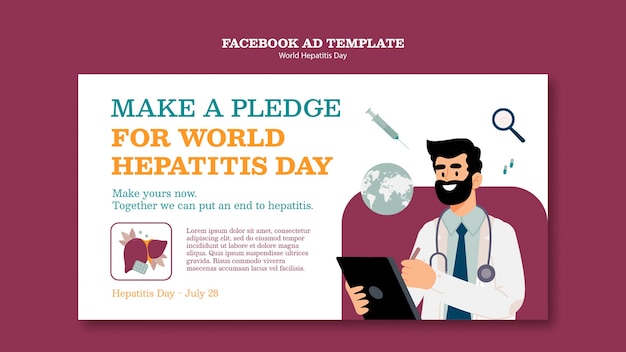 PSD gratuito plantilla de facebook del día mundial de la hepatitis