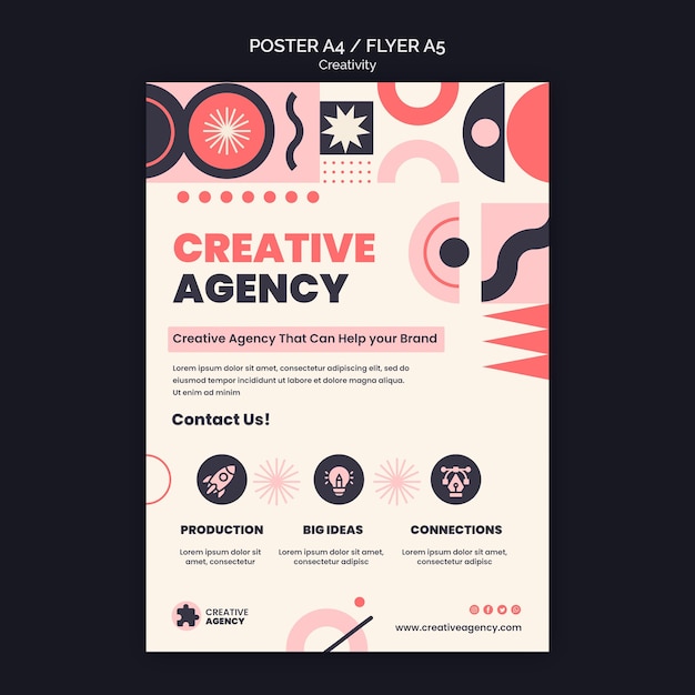 PSD gratuito plantilla de póster de agencia de creatividad