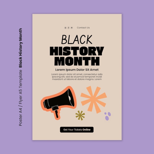 PSD gratuito plantilla de póster de celebración del mes de la historia negra