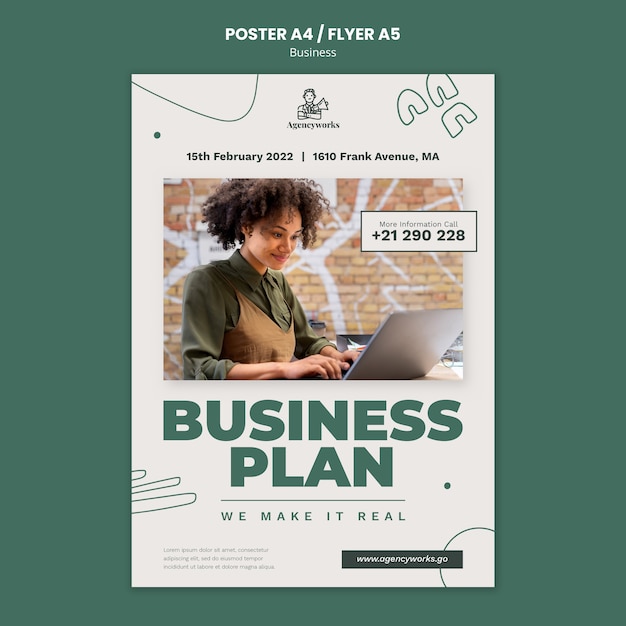 PSD gratuito plantilla de póster de plan de negocios