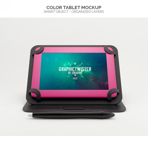 Gratis PSD realistische kleuren tablet mock up