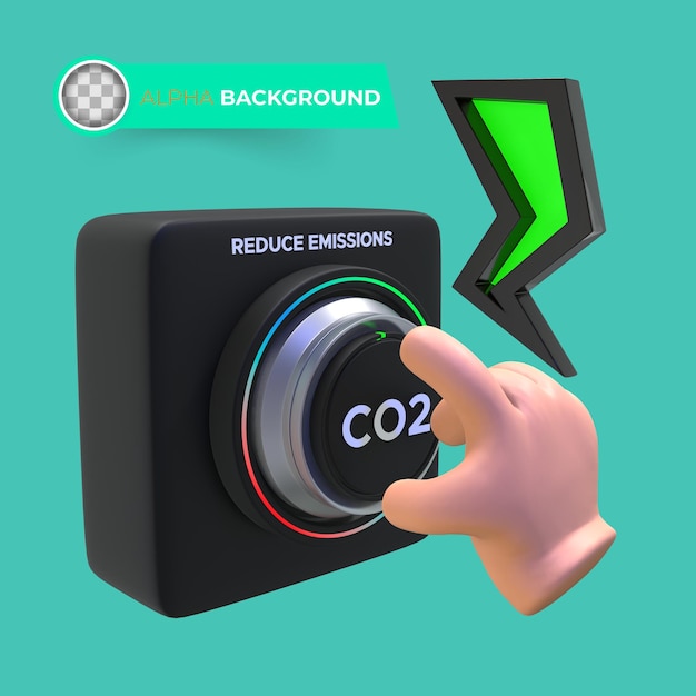 PSD gratuito reducir las emisiones de co2. ilustración 3d