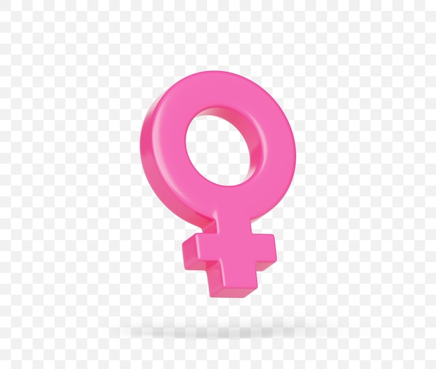 PSD gratuito símbolo femenino sobre un fondo transparente - símbolo femenino rosa png descargar