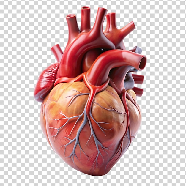 PSD coração humano realista em 3d isolado em fundo transparente
