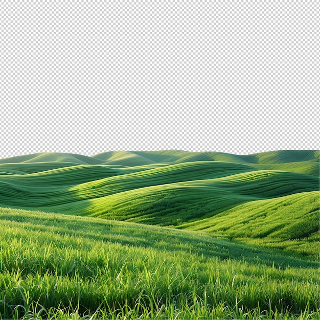 PSD un champ d'herbe verte avec un ciel blanc en arrière-plan