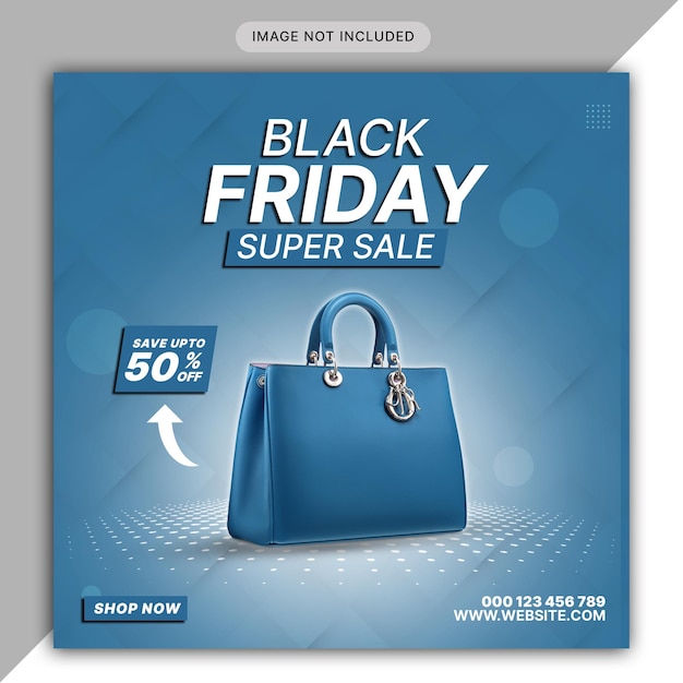 PSD une annonce bleue pour la super vente du vendredi noir.