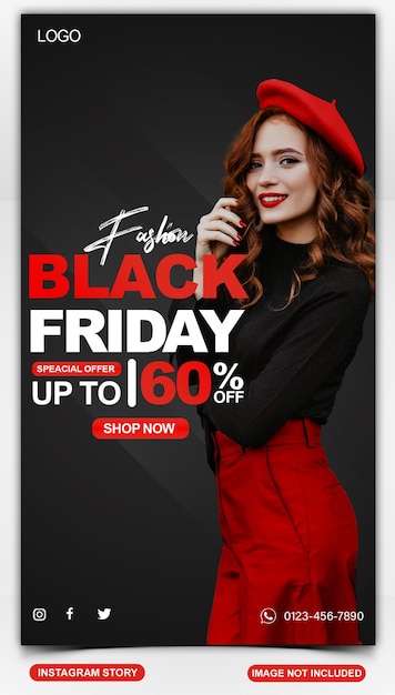 Black Friday Fashion Sale Instagram und Facebook Story