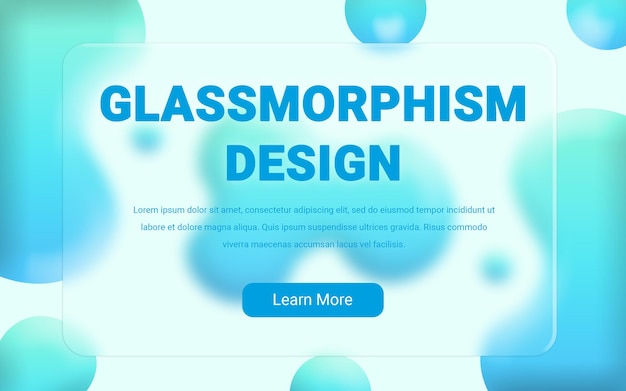 PSD glasmorphismus-design mit cta-knopf flüssigem hintergrund