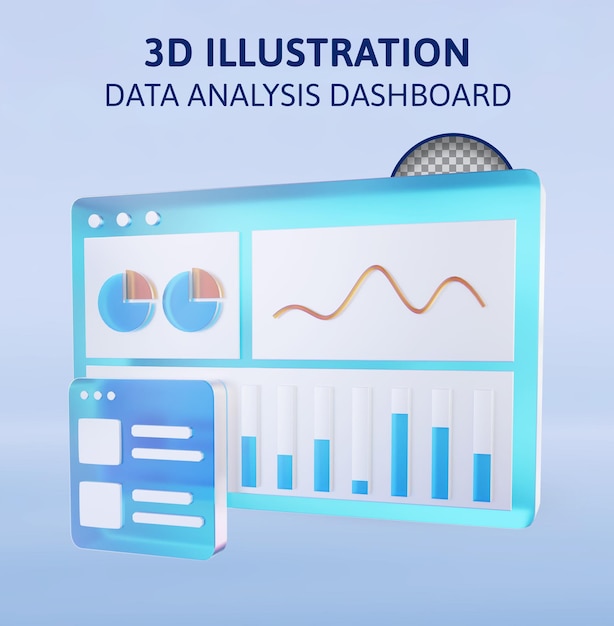 PSD datenanalyse, visualisierung, 3d-rendering und illustration