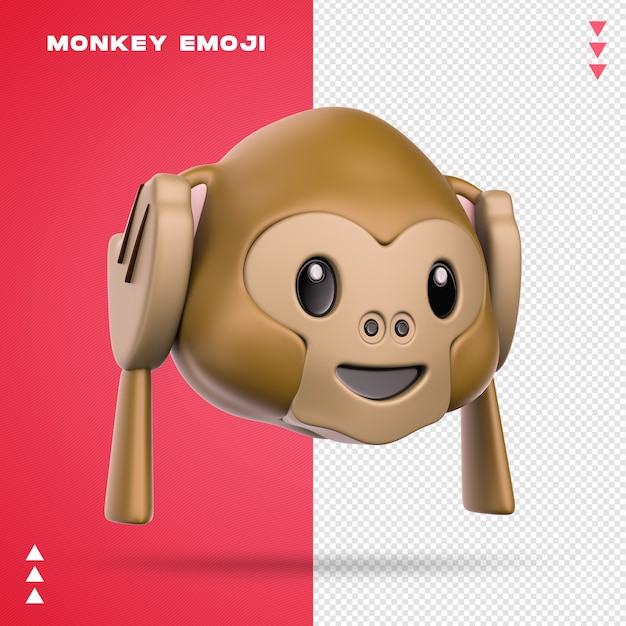 PSD emoji de singe réaliste