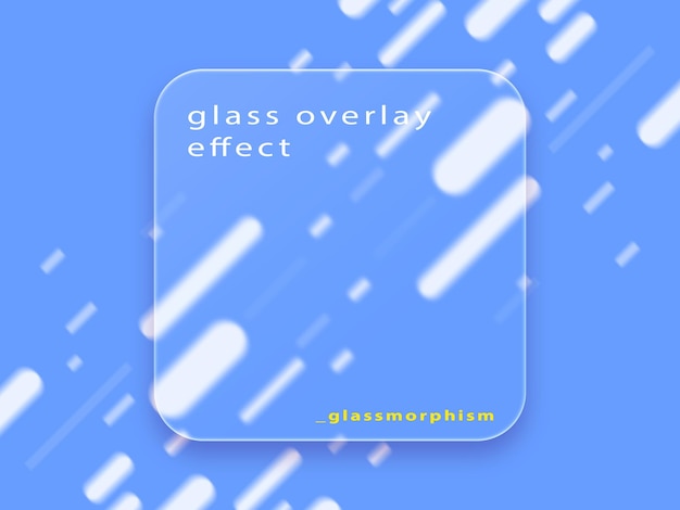 PSD ein glas-effekt, ein effekt-effect, ein effekteffekt auf einem blauen hintergrund