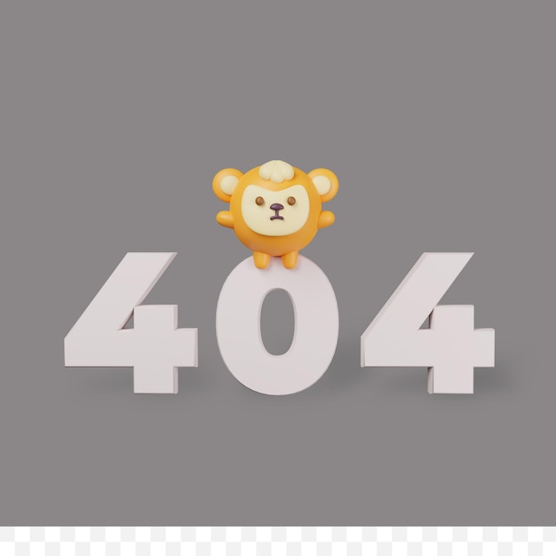 PSD erreur 404 de rendu 3d avec le concept de singe