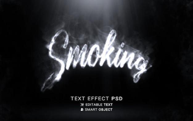 Escrita de efeito de texto de fumar